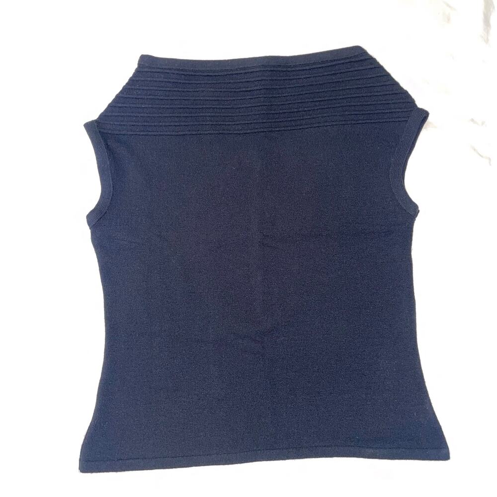 Going Out Top Black Boat neck Minimalist Model Off duty y2k vintage